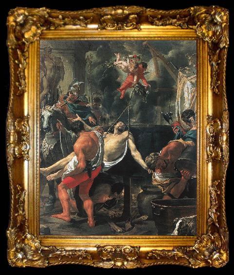 framed  LE BRUN, Charles Martyrdom of St John the Evangelist at Porta Latina g, ta009-2